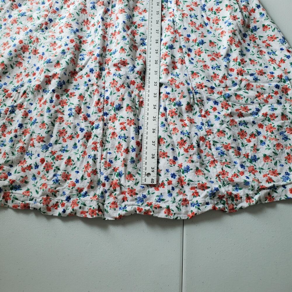 Old Navy Dress Womens M White Floral Linen Smocked Maxi Sundress Summer - Picture 5 of 11